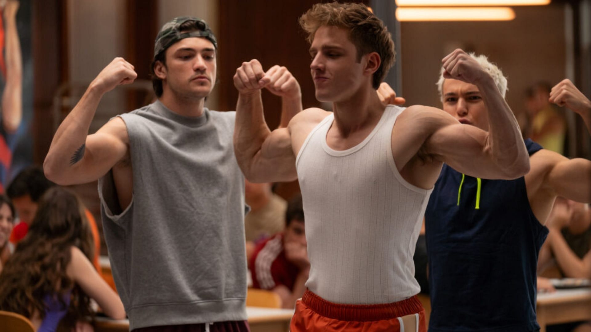 Nuno Gallego (center) as seen in the sports drama series Olympo (Image via Instagram/ @zetastudiosprod)